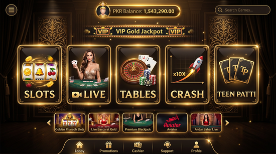 Main screen of Luck Pub Game casino page for PK players